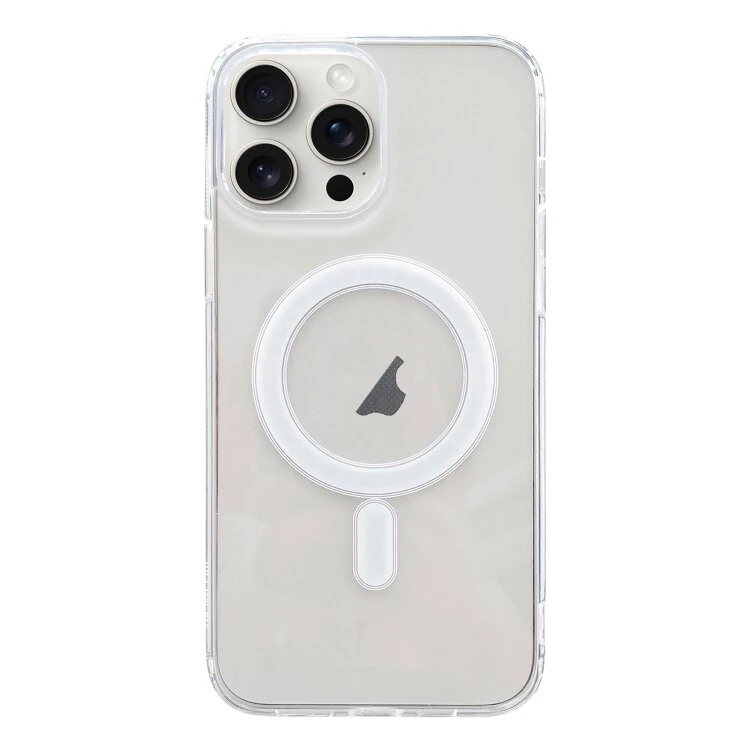 Ally iPhone 15 Pro Magsafe Uyumlu Manyetik Şeffaf Silikon Kılıf - Şeffaf 2