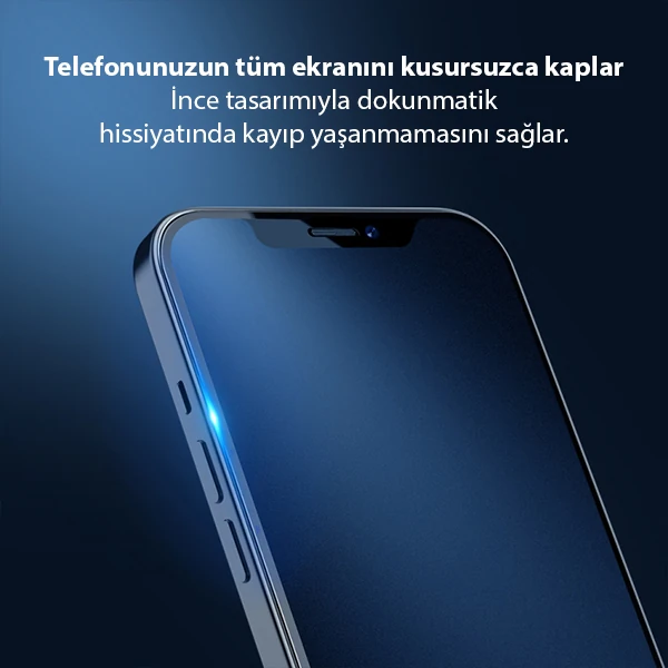 GOR iPhone 12-12 Pro 6.1 9D Hardening Tempered Full Cam Ekran Koruyucu - Siyah