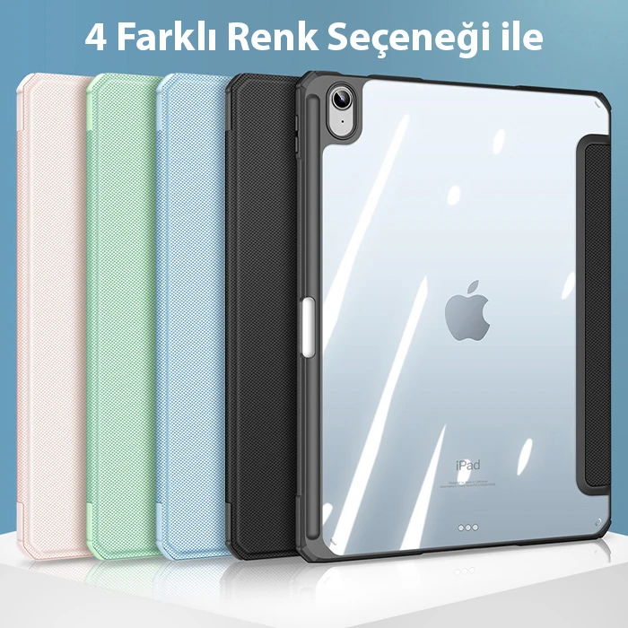 Dux Ducis iPad 10.2 2022 Kılıf Toby Series Kalem Yerli Manyetik Kapaklı Kılıf - Siyah