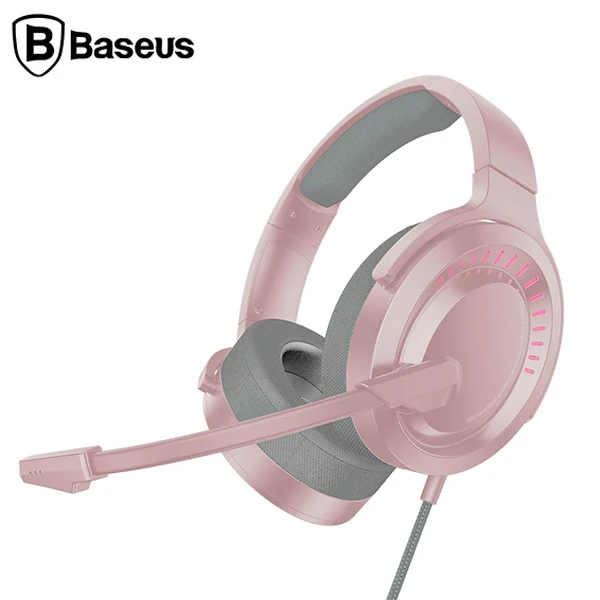 Baseus Gamo D05 Immersive Virtual 3D Işıklı pc Gaming Oyuncu Kulaklığı - Pembe