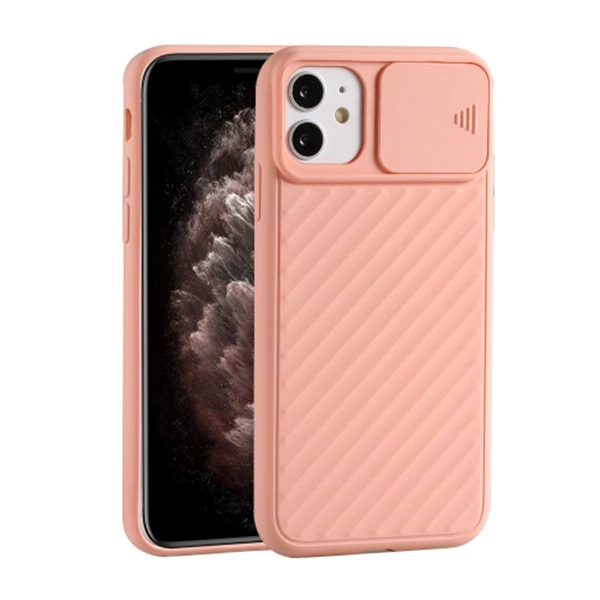 Ally İPhone 11 6.1 inch Kılıf Kamera Kapatan koruyucu Sürgülü Kılıf - Kırmızı