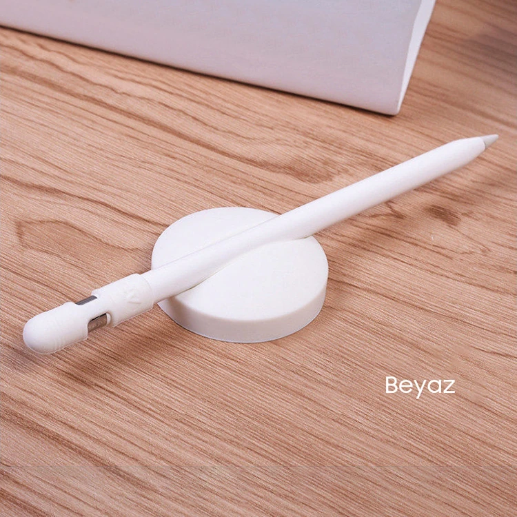 Ally Apple Pencil Kalem Silikon Kılıf Ve Stand - Beyaz