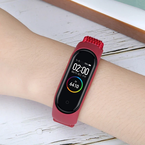 Xiaomi Mi Band 5-4-3 Nylon Kayış Kordon - Kırmızı