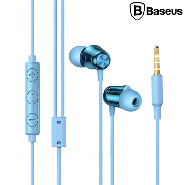Baseus Encok H13 3.5mm Jack Mikrofonlu Kulak İçi Kulaklık Auriculares Fone De Ouvido - Mavi