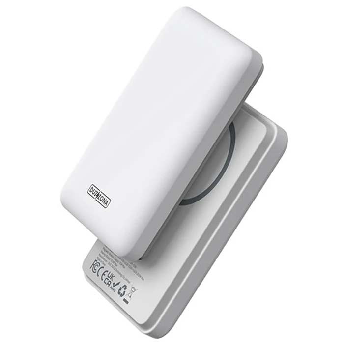 Duzzona W4 20W 5000mAh Magsafe Uyumlu Taşınabilir Kablosuz Hızlı Şarjlı Powerbank - Beyaz
