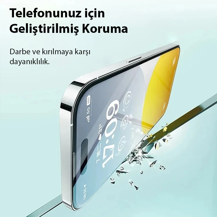 Baseus Crystal iPhone 15 Plus Full Koruma Eye-Protection Tempered Cam Ekran Koruyucu - Şeffaf 2