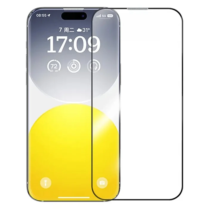 Baseus iPhone 15 HD Tempered Full Koruma Cam Ekran Koruyucu - Şeffaf 2