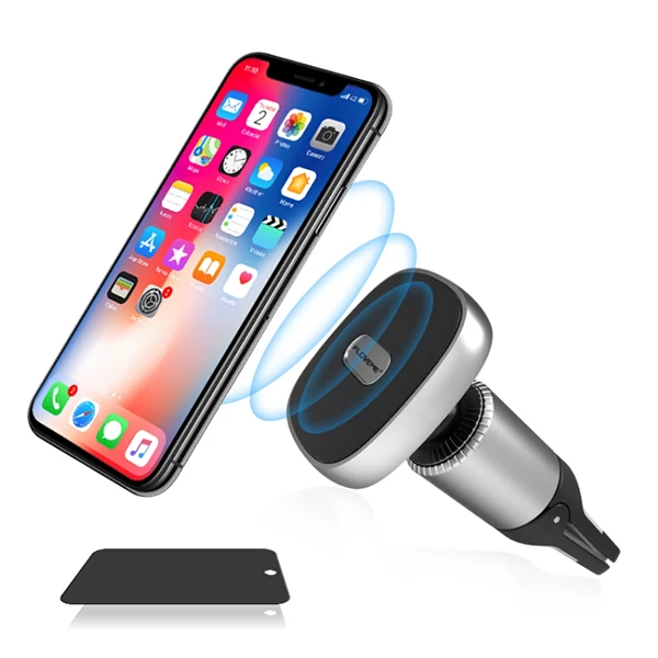 Floveme Güçlü Mıknatıslı 360 Döner Universal Araç Havalandırma Telefon Tutucu - Gri
