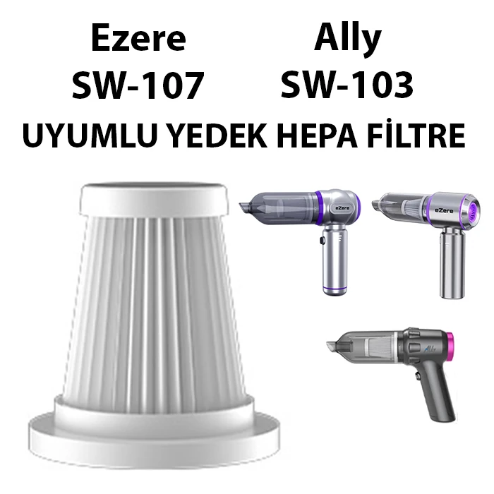Ezere SW-107 ve Ally SW-103 ile Uyumlu Yedek Filtre - Beyaz