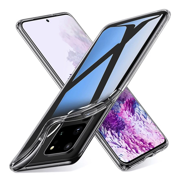 Ally Samsung Galaxy S20 Ultra Kamera Korumalı Silikon Kılıf - Şeffaf 2
