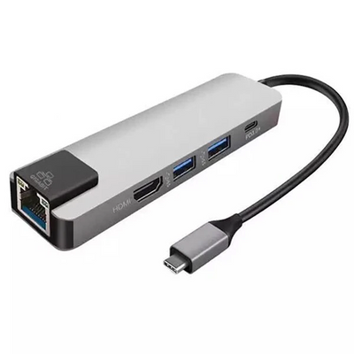 Ally 5İN1 USB 3.1 Type C To Hdmı 2xusb 3.0 RJ45 Ethernet Dönüştürücü Adaptör