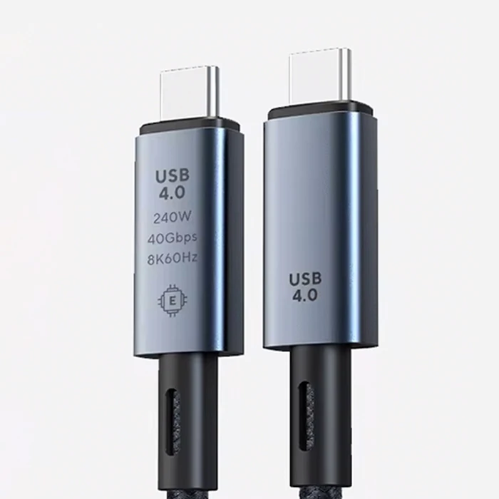 Ally 40Gbps 240W Type-C 8K Görüntü ve Hızlı Data Şarj Kablosu - Siyah