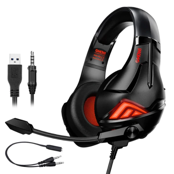 XMOWi R2 Gaming Mikrofonlu RGB Oyuncu Kulaklılığı Gurultu Engelleyici Kulaklik - Siyah-Gri