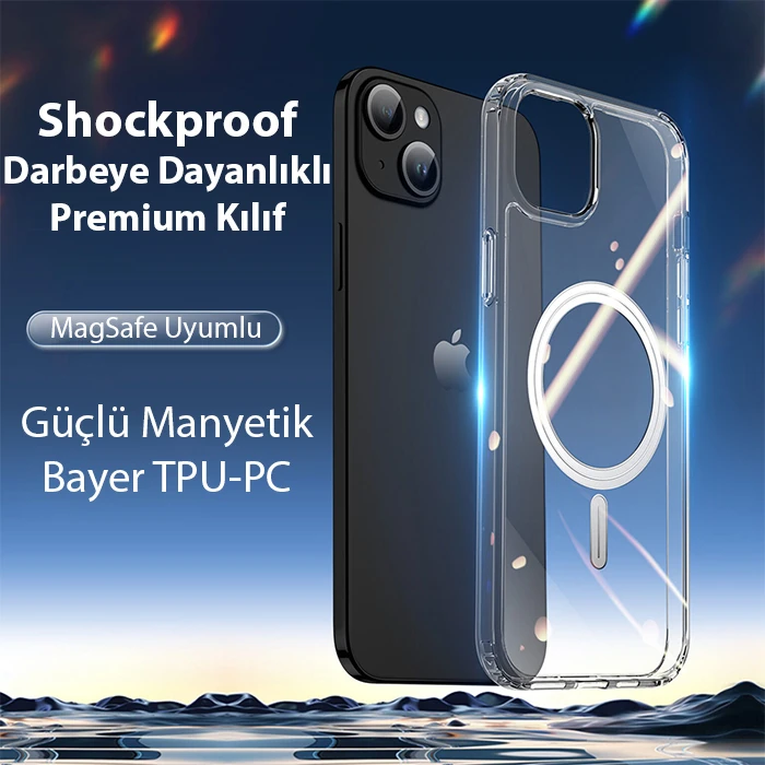 Dux Ducis Clin Mag Series iPhone 15 Magsafe Uyumlu Manyetik Silikon Kılıf - Şeffaf 2