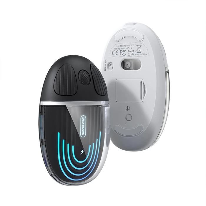 Dux Ducis CM Series Kablosuz Bluetooth 2.4GHz Şeffaf Mouse - Beyaz