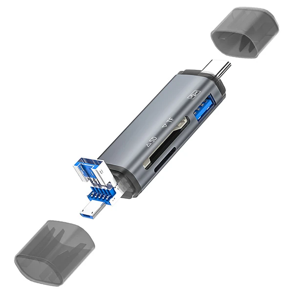 Ally ADS-307 3 IN 1 USB + Micro USB + Type-c OTG Kart Okuyucu - Füme