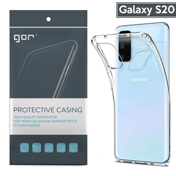 GOR Samsung Galaxy S20 Kamera Korumalı Ultra Slim Silikon Kılıf - Şeffaf 2