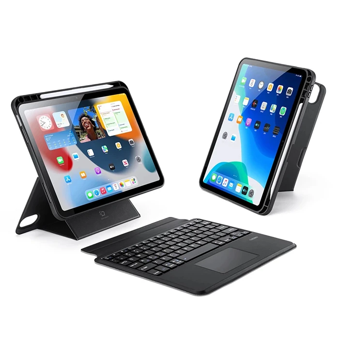 Dux Ducis iPad 10(2022) DK Series Kablosuz Bluetooth Klavye Touchpad Kılıf - Siyah