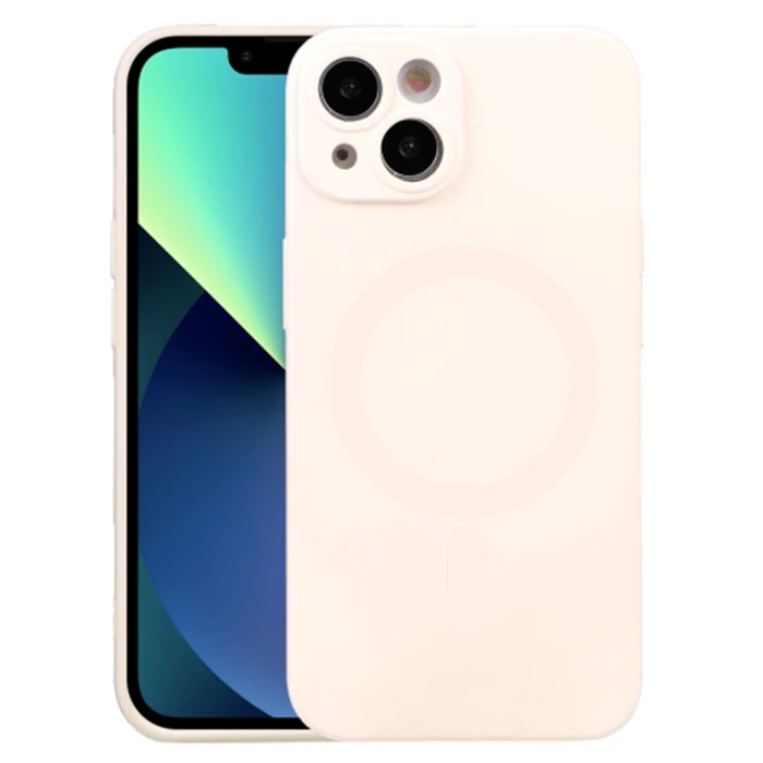 Ally iPhone 14 6.1inç Liquid Silica Magsafe Uyumlu Silikon Kılıf - Bej