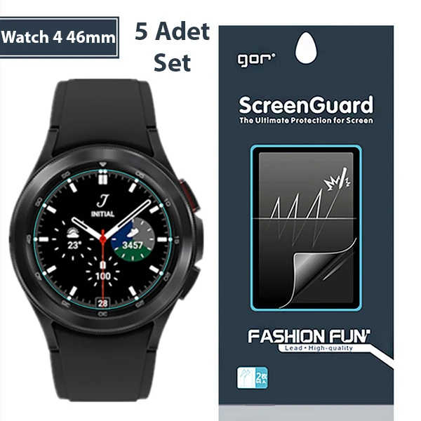 Gor Sm Galaxy Watch 4 46mm Darbe Emici Ekran Koruyucu 5 Adet Set - Şeffaf 2