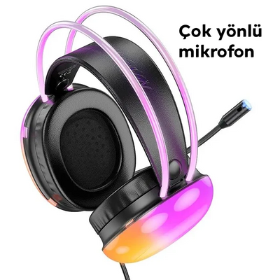 Hoco W109 Plus Rich USB7.1 Gaming Kulaküstü Kulaklık