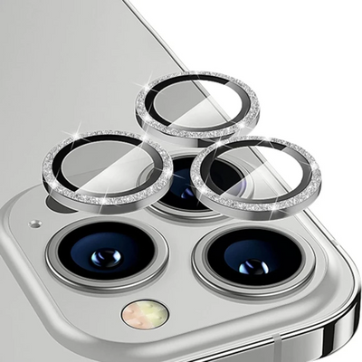Ally iPhone 14 Pro-14 Pro Max Diamond Taş İşlemeli Alüminyum Alaşımlı Kamera Lens Koruyucu