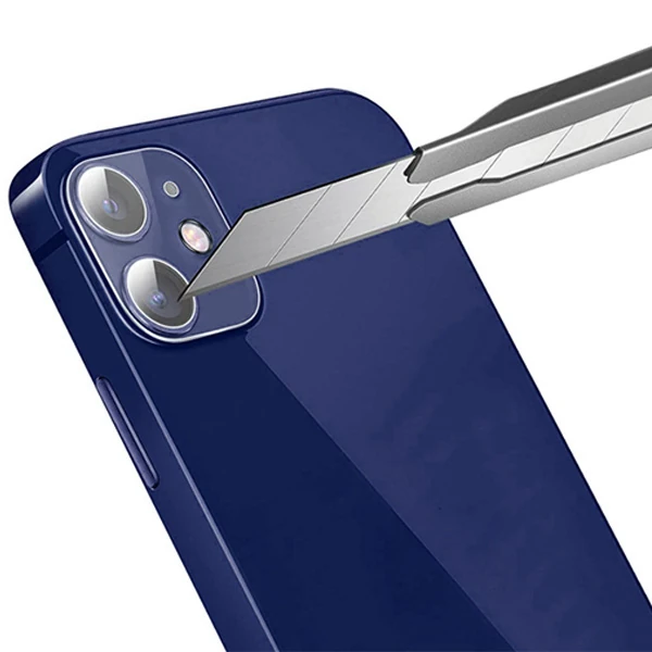 iPhone 12 6.1 Hat-Prince 9H 3D Full Tempered Cam Kamera Koruyucu - Şeffaf 2