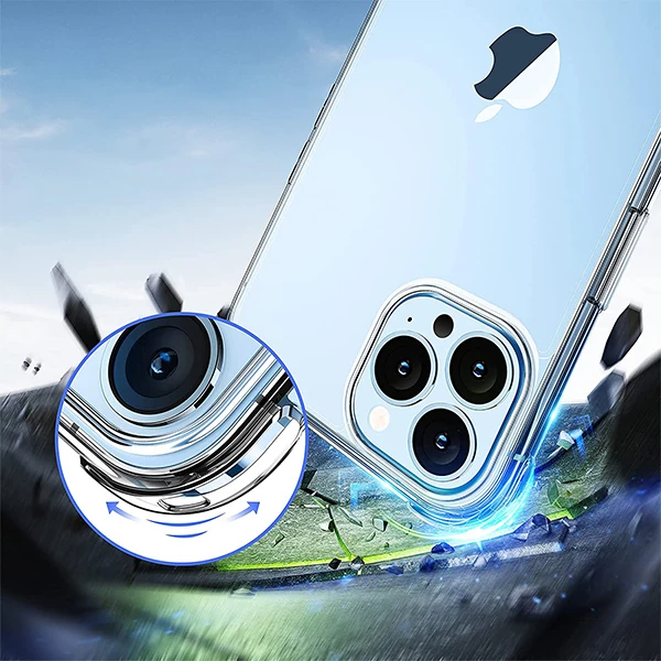 iPhone 13 Pro 6.1inç Anti-Drop Shockproof Darbe Emici Silikon Kılıf - Şeffaf 2