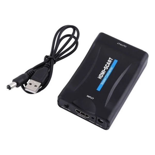 Ally 1080P Scart Hdmı Dönüştürücü Ses Video Adaptörü-Siyah - Siyah