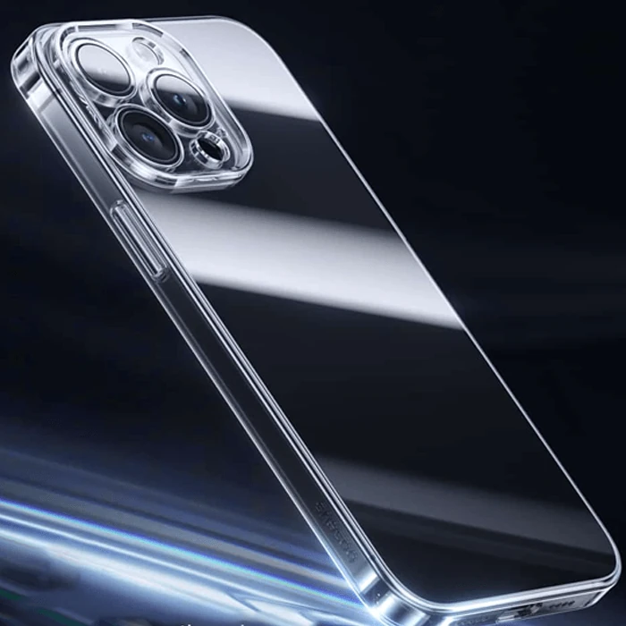 Baseus iPhone 15 Pro Max Corning Serisi Silikon Kılıf + Tempered Ekran Koruyucu Set - Şeffaf 2