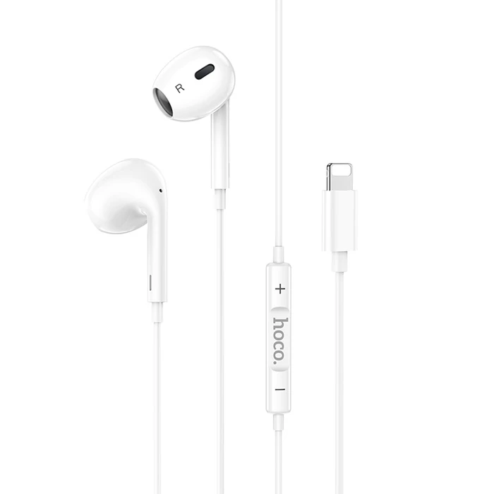 Hoco M1 Max iPhone Lightning Kulakiçi Mikrofonlu Kablolu Kulaklık - Beyaz