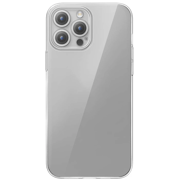 Baseus iPhone 15 Pro Max Schott Serisi Şeffaf Silikon Kılıf + Tempered Ekran Koruyucu Set - Şeffaf 2
