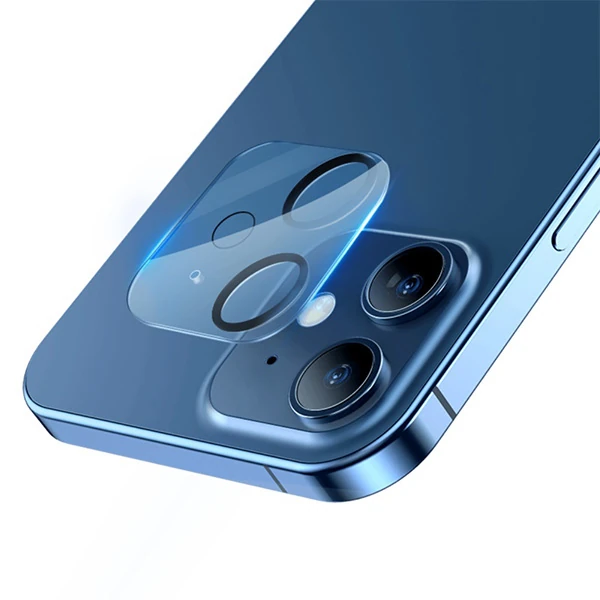 Baseus iPhone 12 6.1 3D Full Kaplama Kamera Koruyucu Cam 2 Adet Set - Şeffaf 2