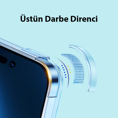 Baseus iPhone 15 Pro Crystal Serisi Manyetik Magsafe Silikon Kılıf + Tempered Ekran Koruyucu Set - Şeffaf 2