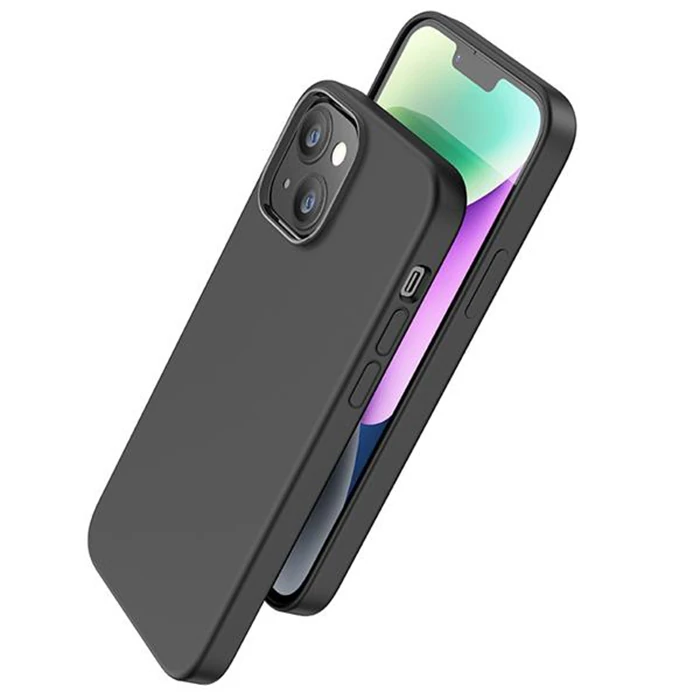 Hoco Pure Series iPhone 15 Plus Manyetik Silikon Kılıf - Siyah