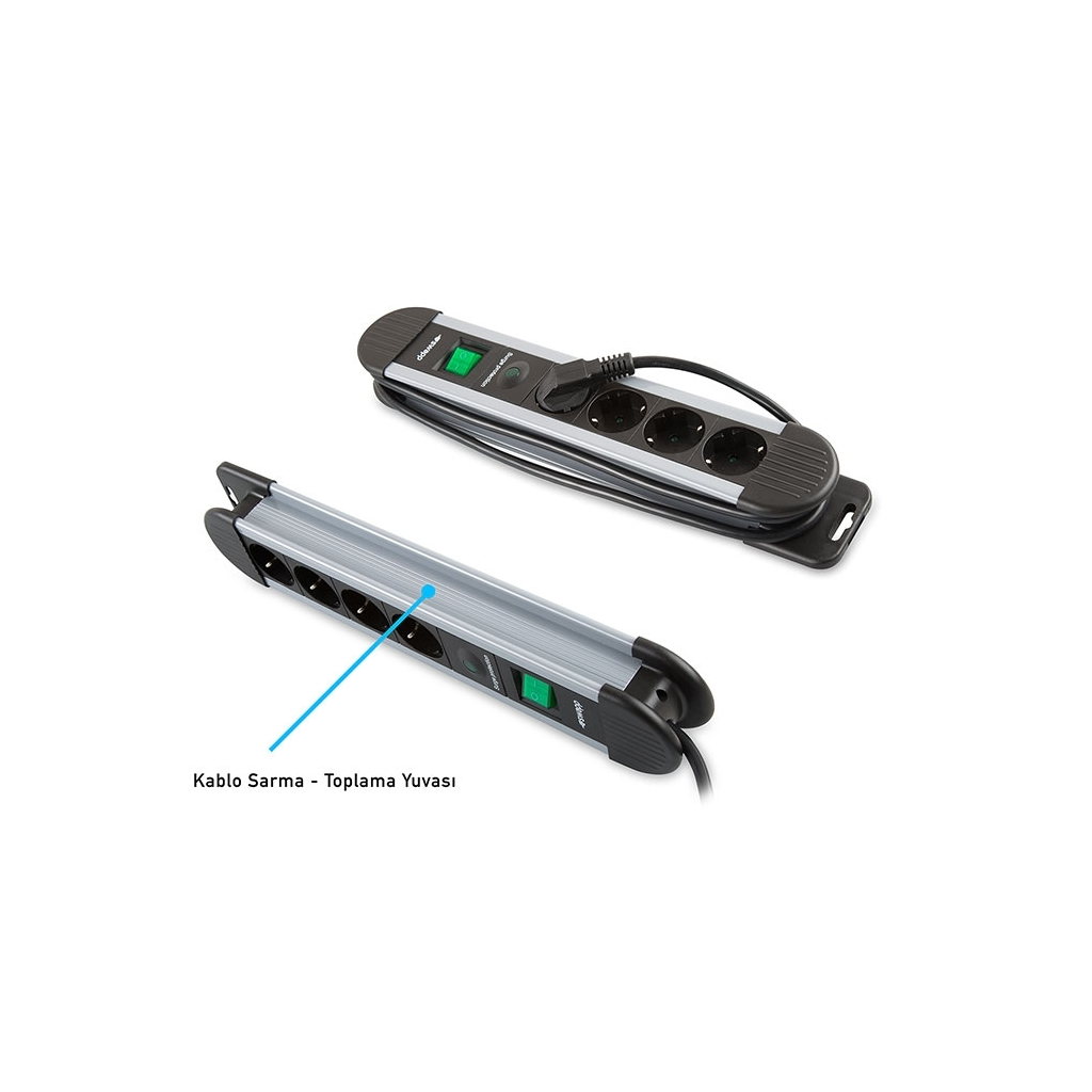 S-Link S-Lınk Swapp SPGKS03 3 Soket Akım Korumalı Priz 1.5Mt Kablo 900 Joule (Gri) %100 Bakır(1923)