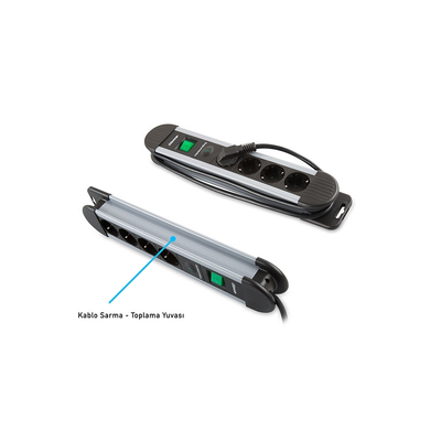 S-Link S-Lınk Swapp SPGKS03 3 Soket Akım Korumalı Priz 1.5Mt Kablo 900 Joule (Gri) %100 Bakır(1923)