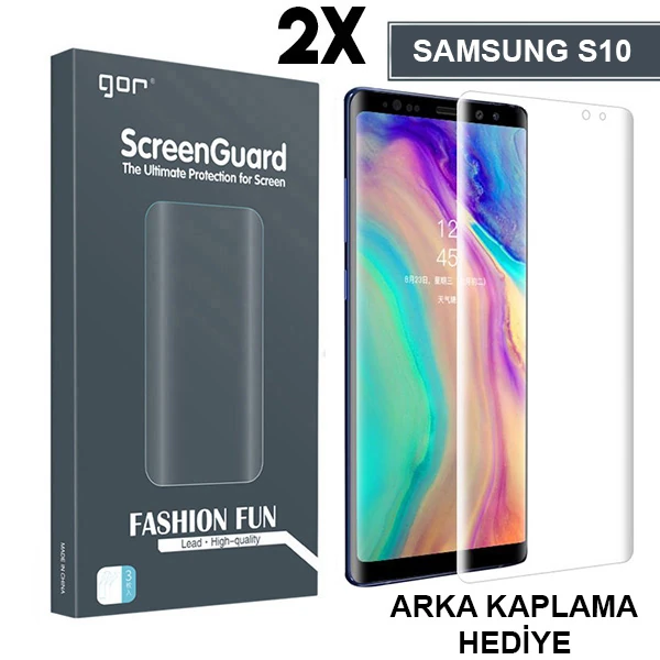 Gor Sm Galaxy S10 3d Kavisli Darbe Emici Full Ekran Koruyucu 2 Adet Set - Şeffaf 2