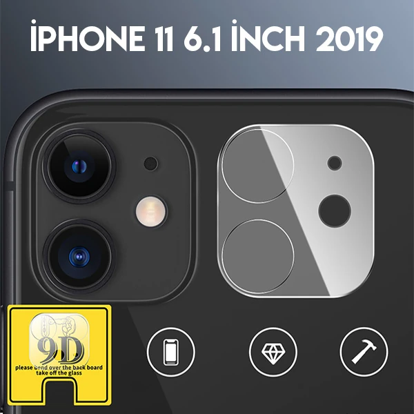 iPhone 11 6.1 full Tempered Kamera Koruyucu Kırılmaz Cam - Şeffaf 2