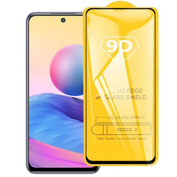 Xiaomi Redmi Note 10 9D Full Glue Full Kaplama Tempered Cam Ekran Koruyucu - Siyah