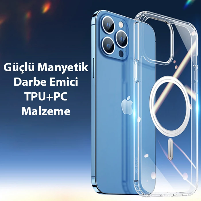 Dux Ducis Clin Mag Series iPhone 13 Pro Max 6.7 Magsafe Uyumlu Manyetik Silikon Kılıf - Şeffaf 2