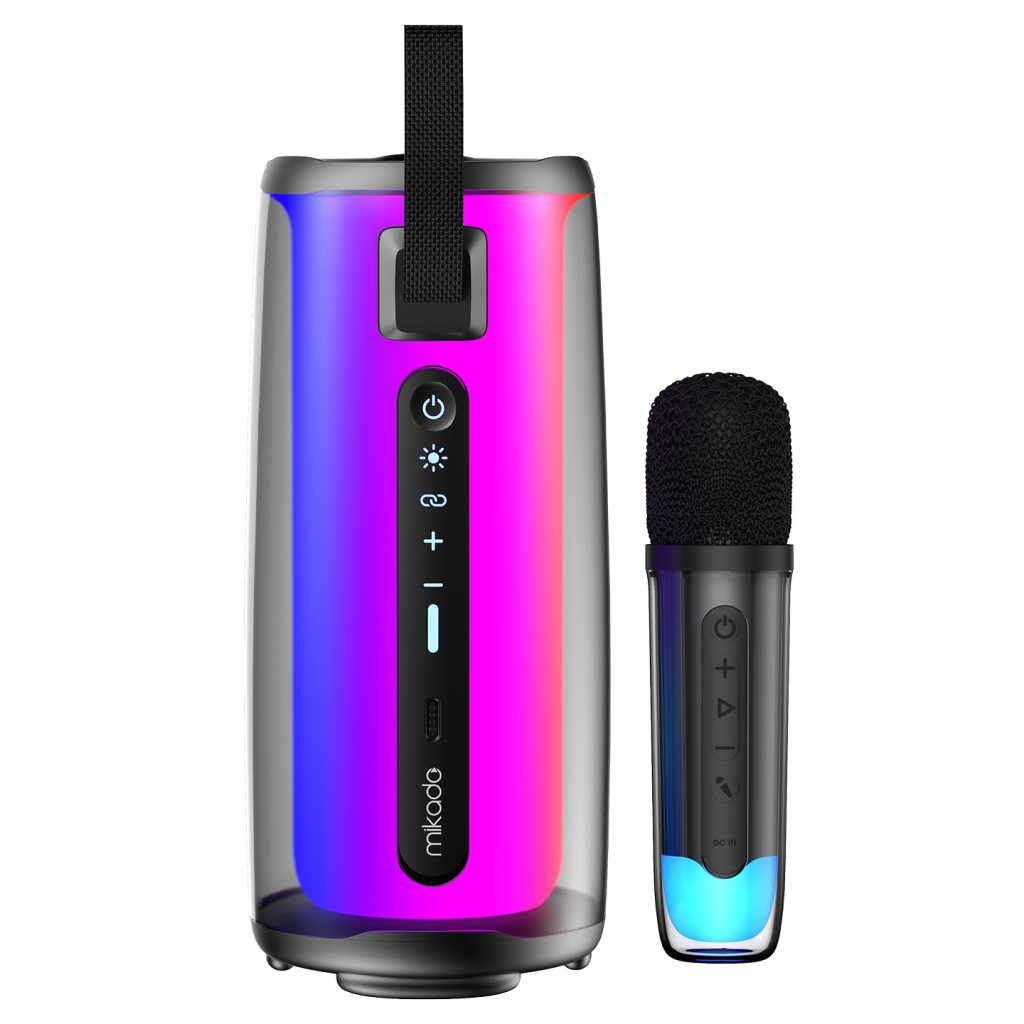 Mikado Mıkado MD-17BT Capella 10W Taşınabilir USB/AUX/BT/TF RGB Işıklı Transparan 1800mAh Mikrofon Karaoke Bluetooth Speaker(1923)