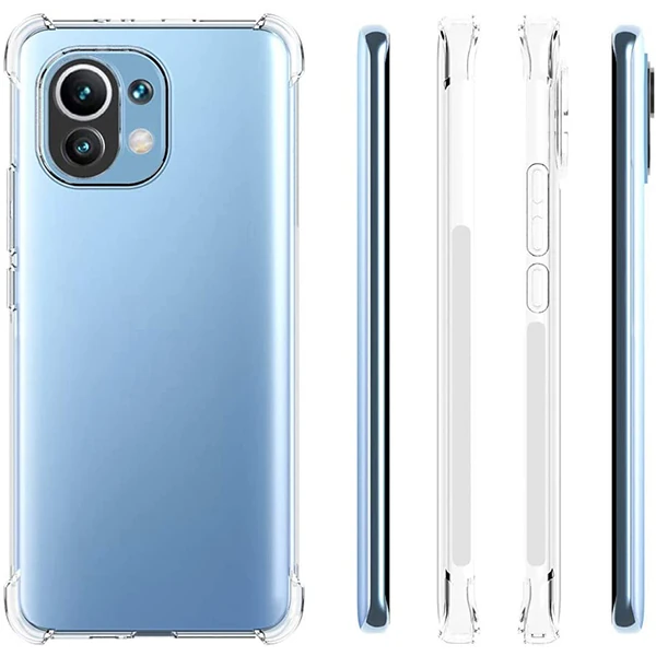 Xiaomi Mi 11 Lite Kamera Korumalı Shockproof Şeffaf Silikon Kılıf - Şeffaf 2