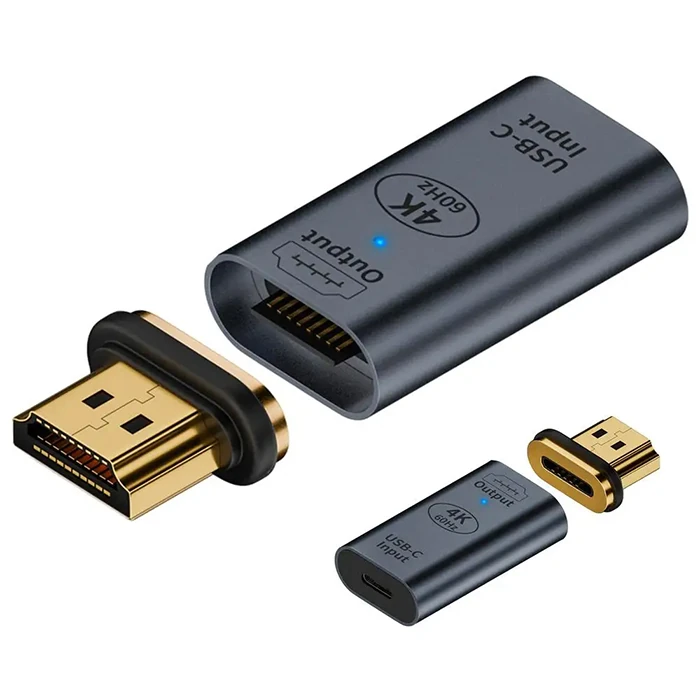 Ally Hdmı To Type-c 4K 60Hz Mıknatıs Başlıklı Çevirici Otg Adaptör - Mor