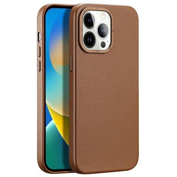 Dux Ducis Grit Series iPhone 14 Pro Max 6.7inç Premium MagSafe Uyumlu Kılıf - Kahverengi