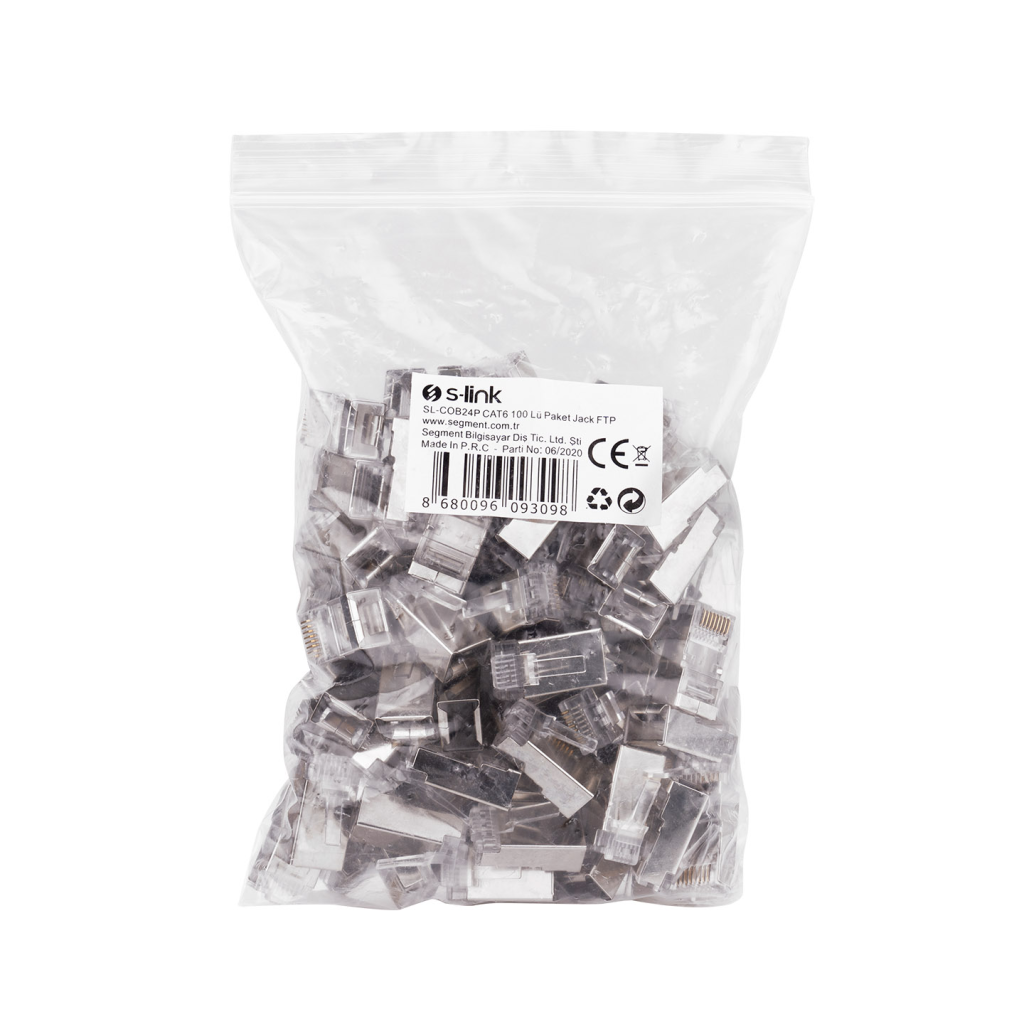 S-Link S-Lınk SL-COB24P RJ45 Yeni Nesil JAC UTP CAT6 Metal (100lü Paket)(1923)