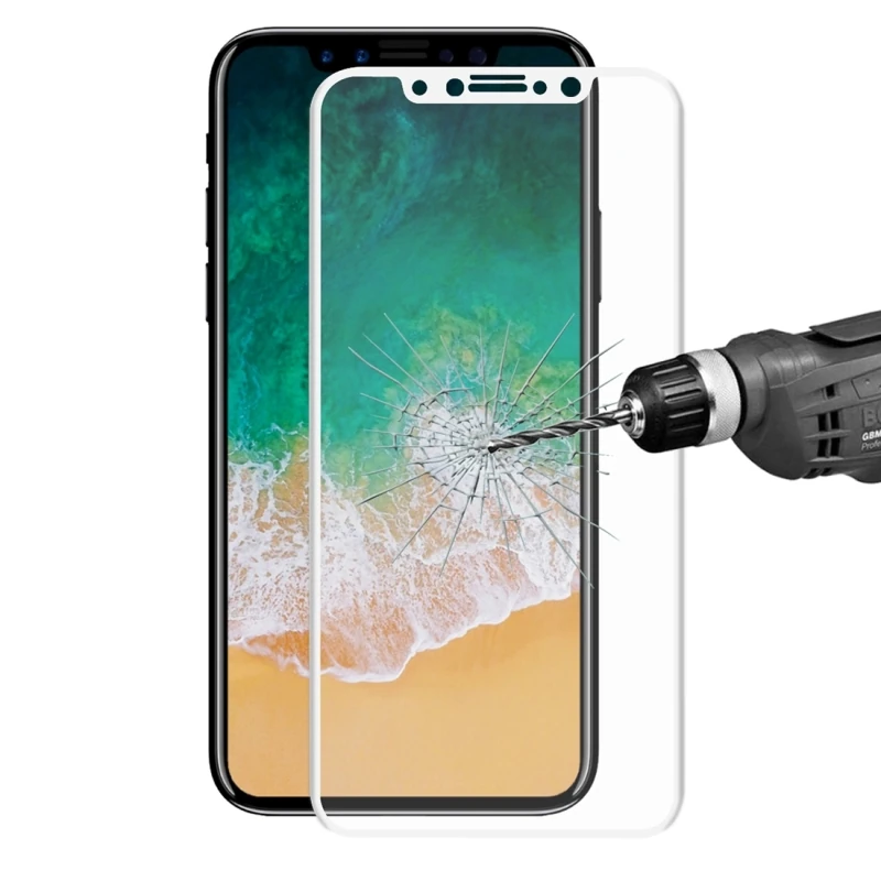 İPhone 11 Pro/ X/Xs 4D Full Kaplama Kırılmaz Cam Ekran Koruyucu - Beyaz
