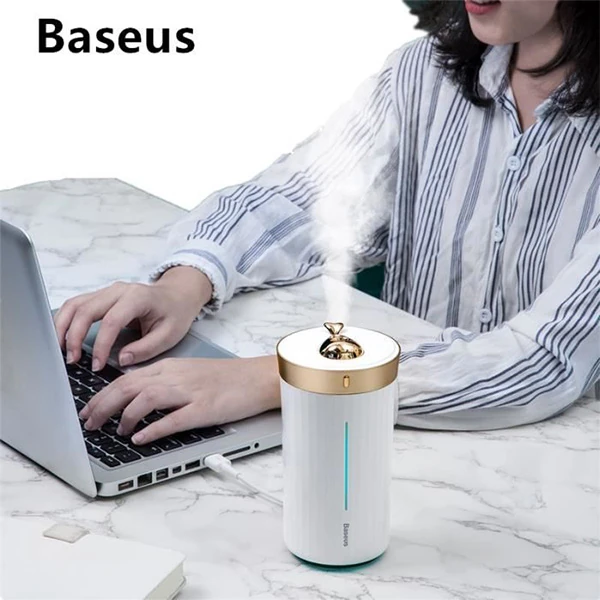 Baseus Whale Araç ve Ev Ultrasonik Hava Nemlendirici Gece Lambası - Pembe