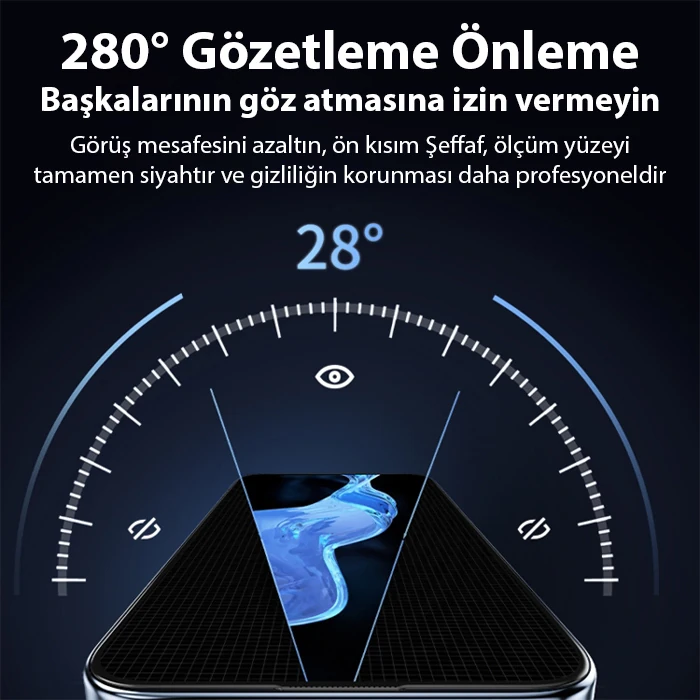 Ally iPhone 14 Pro Privacy Hayalet Full Koruma Tempered Cam Ekran Koruyucu - Siyah