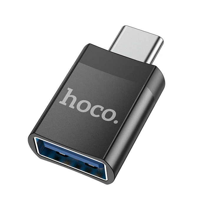 Hoco UA17 Erkek Type-C to Dişi USB Dönüştürücü Çevirici Adaptör - Siyah